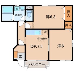 西尾駅 徒歩14分 1階の物件間取画像